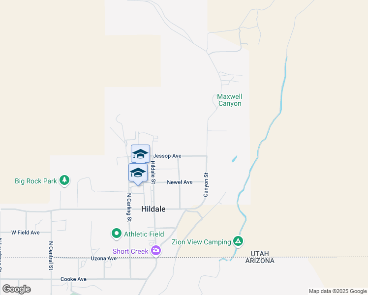 map of restaurants, bars, coffee shops, grocery stores, and more near 420 Jessop Avenue in Hildale