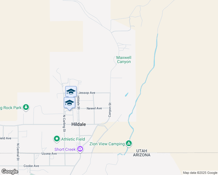 map of restaurants, bars, coffee shops, grocery stores, and more near 1060 Canyon Street in Hurricane