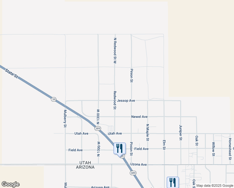 map of restaurants, bars, coffee shops, grocery stores, and more near in Hildale