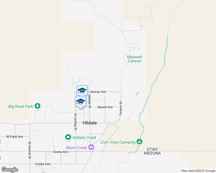 map of restaurants, bars, coffee shops, grocery stores, and more near 420 Jessop Avenue in Hildale