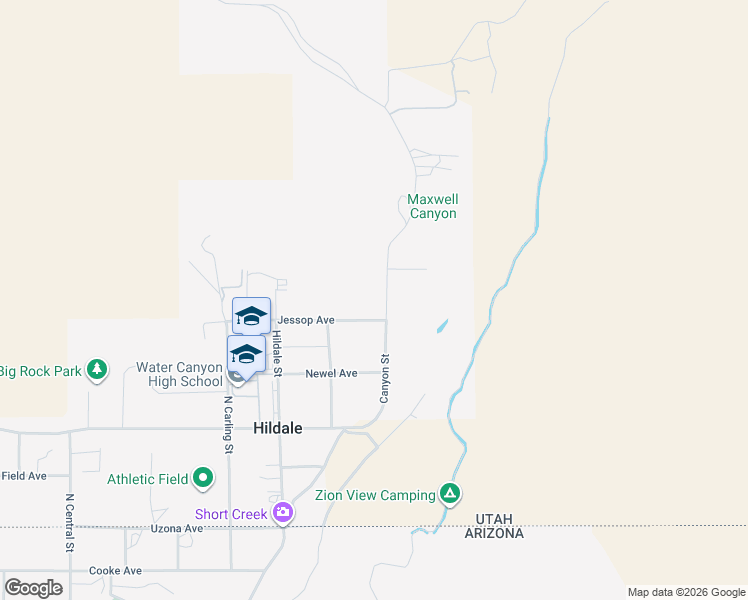 map of restaurants, bars, coffee shops, grocery stores, and more near 1060 Canyon Street in Hurricane