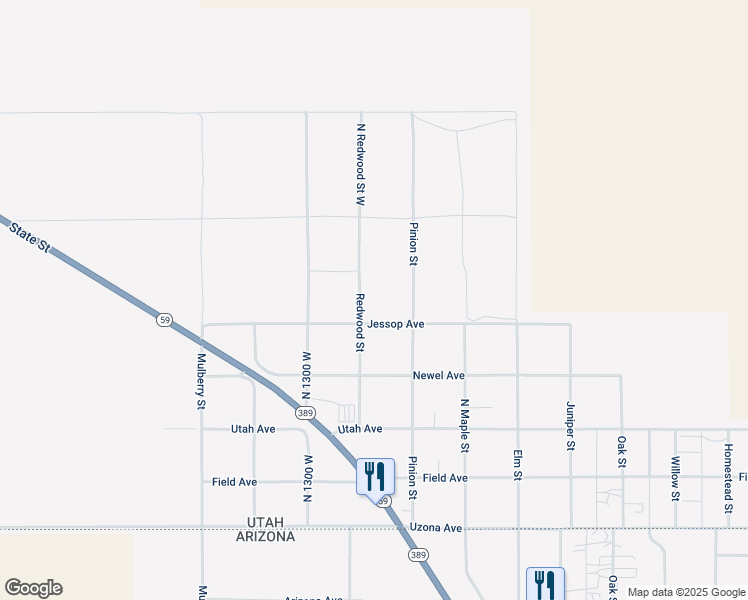 map of restaurants, bars, coffee shops, grocery stores, and more near in Hildale