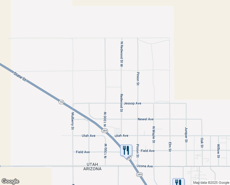 map of restaurants, bars, coffee shops, grocery stores, and more near in Hildale