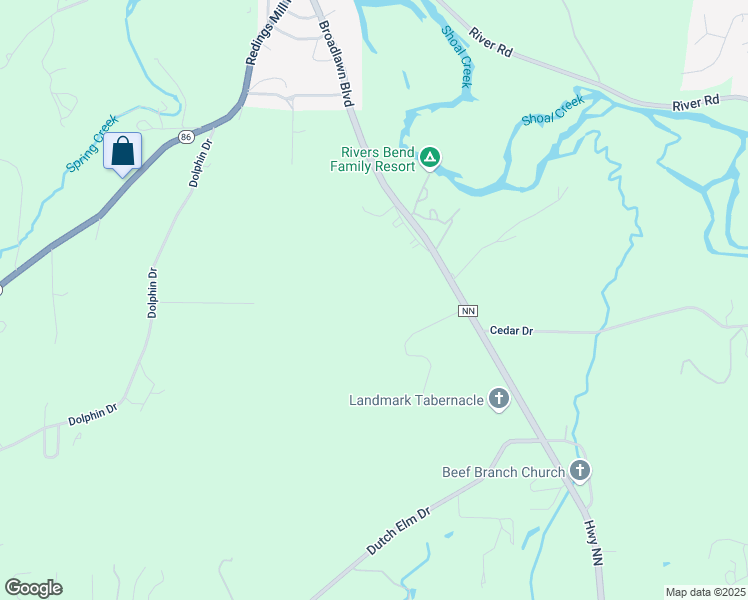 map of restaurants, bars, coffee shops, grocery stores, and more near 7343 Cliff Lane in Joplin