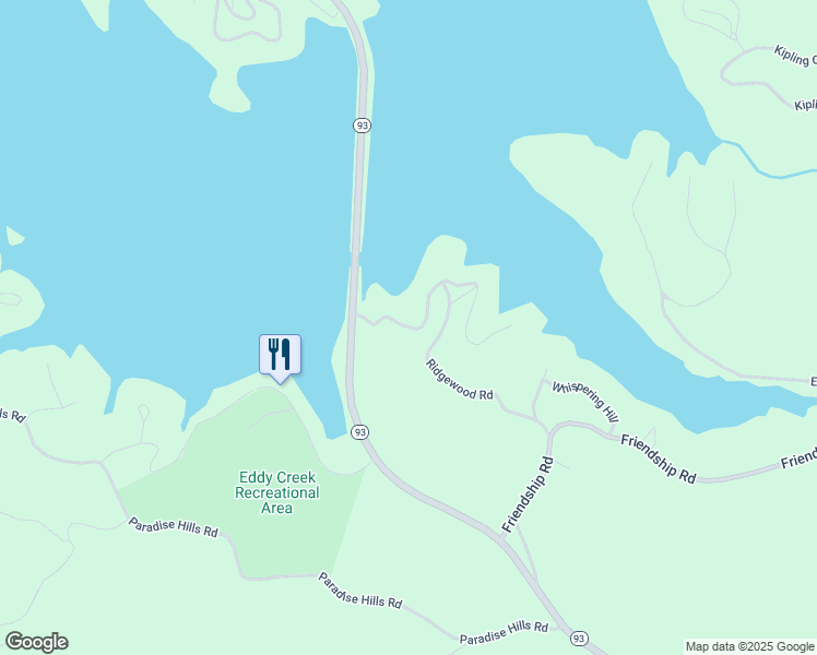 map of restaurants, bars, coffee shops, grocery stores, and more near 20 Forest Glen Drive in Eddyville
