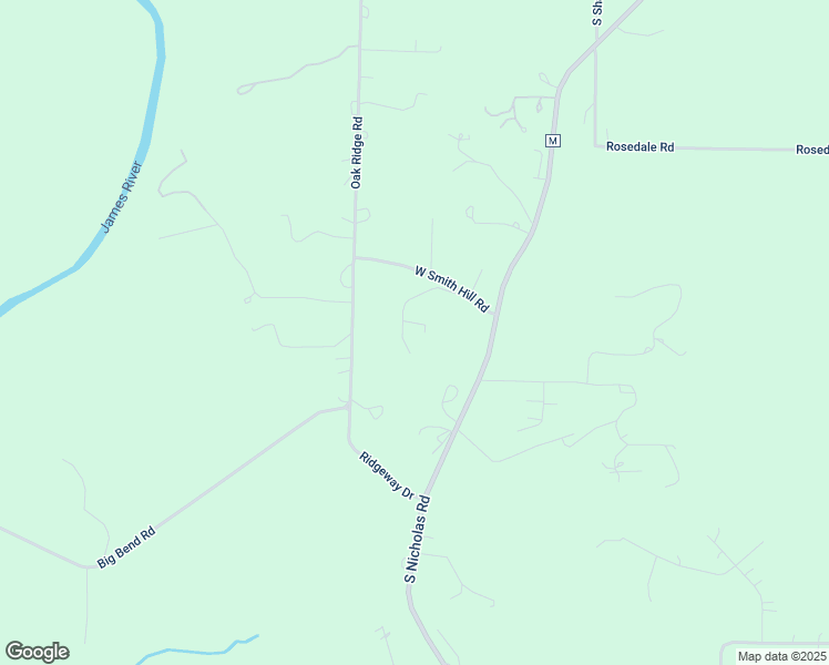 map of restaurants, bars, coffee shops, grocery stores, and more near 1340 Brookview Lane in Nixa