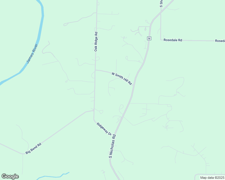 map of restaurants, bars, coffee shops, grocery stores, and more near 1340 Brookview Lane in Nixa