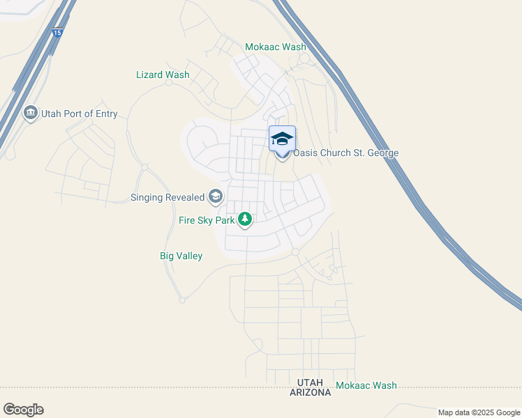 map of restaurants, bars, coffee shops, grocery stores, and more near 5801 South Garnet Drive in St. George