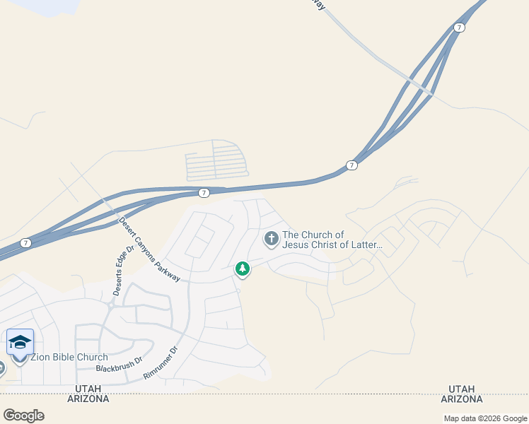 map of restaurants, bars, coffee shops, grocery stores, and more near 3839 Chevelle Lane in St. George