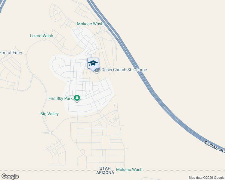 map of restaurants, bars, coffee shops, grocery stores, and more near 5801 South Cardinal Wing Drive in St. George
