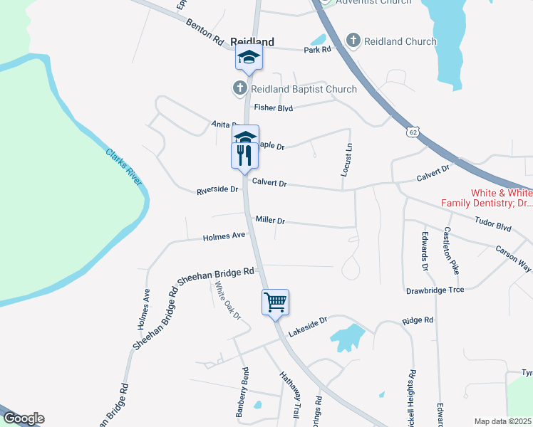 map of restaurants, bars, coffee shops, grocery stores, and more near 5840 Benton Road in Paducah