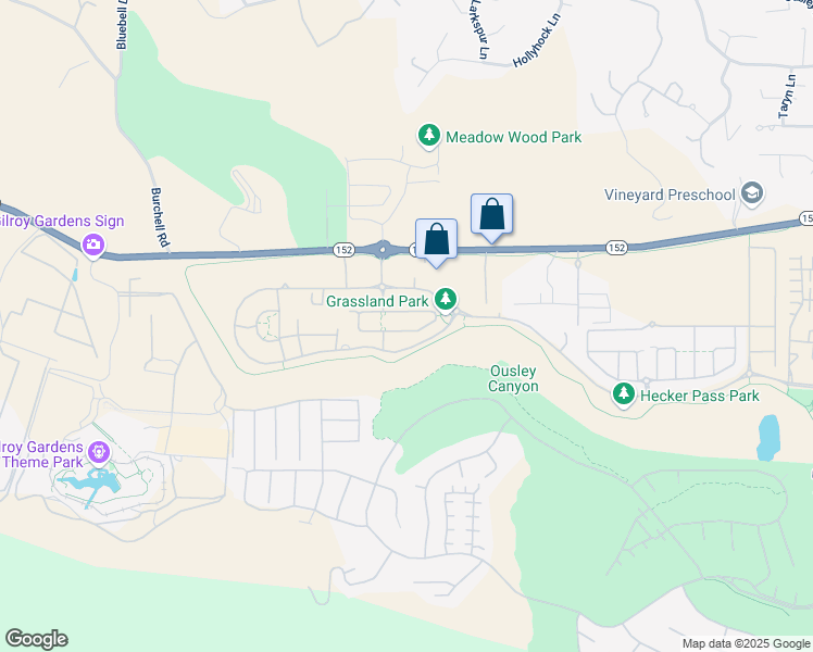 map of restaurants, bars, coffee shops, grocery stores, and more near 2531 Apricot Way in Gilroy