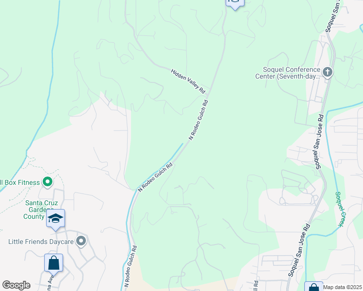 map of restaurants, bars, coffee shops, grocery stores, and more near 1707 North Rodeo Gulch Road in Soquel