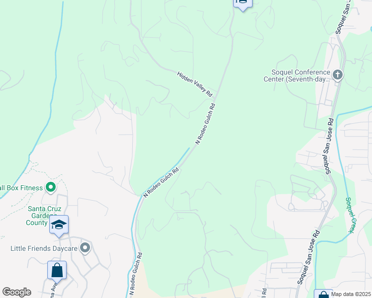 map of restaurants, bars, coffee shops, grocery stores, and more near 1707 North Rodeo Gulch Road in Soquel