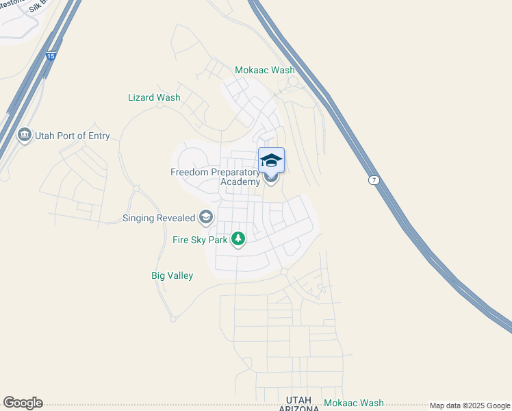map of restaurants, bars, coffee shops, grocery stores, and more near 5801 South Garnet Drive in St. George