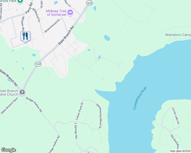 map of restaurants, bars, coffee shops, grocery stores, and more near Burns Drive in Somerset