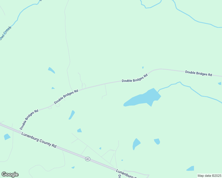 map of restaurants, bars, coffee shops, grocery stores, and more near Double Bridges Road in Keysville