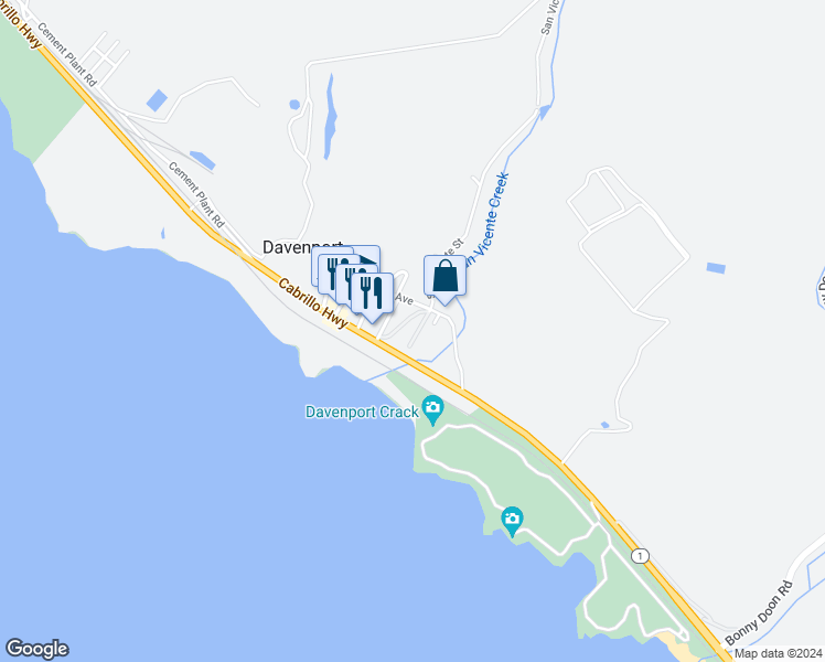 map of restaurants, bars, coffee shops, grocery stores, and more near 20 Davenport Avenue in Davenport