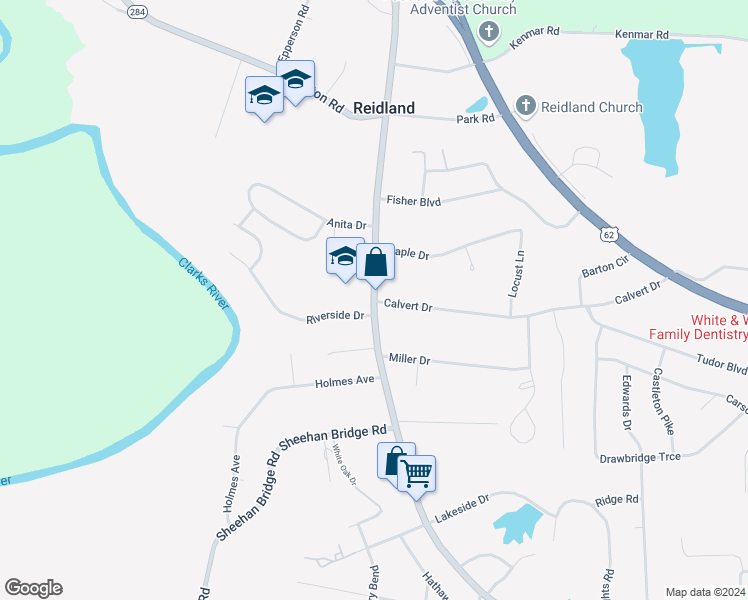 map of restaurants, bars, coffee shops, grocery stores, and more near 5741 Benton Road in Paducah
