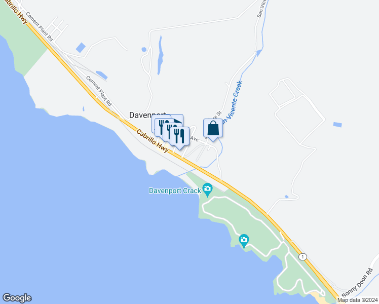 map of restaurants, bars, coffee shops, grocery stores, and more near 20 Davenport Avenue in Davenport