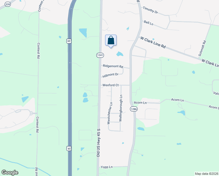map of restaurants, bars, coffee shops, grocery stores, and more near 4301 Westchester Lane in Paducah