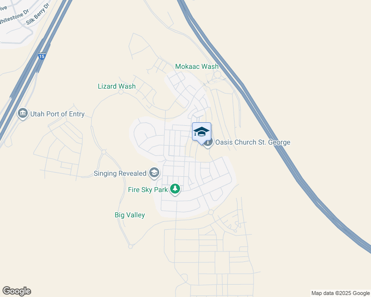 map of restaurants, bars, coffee shops, grocery stores, and more near South Garnet Drive in St. George