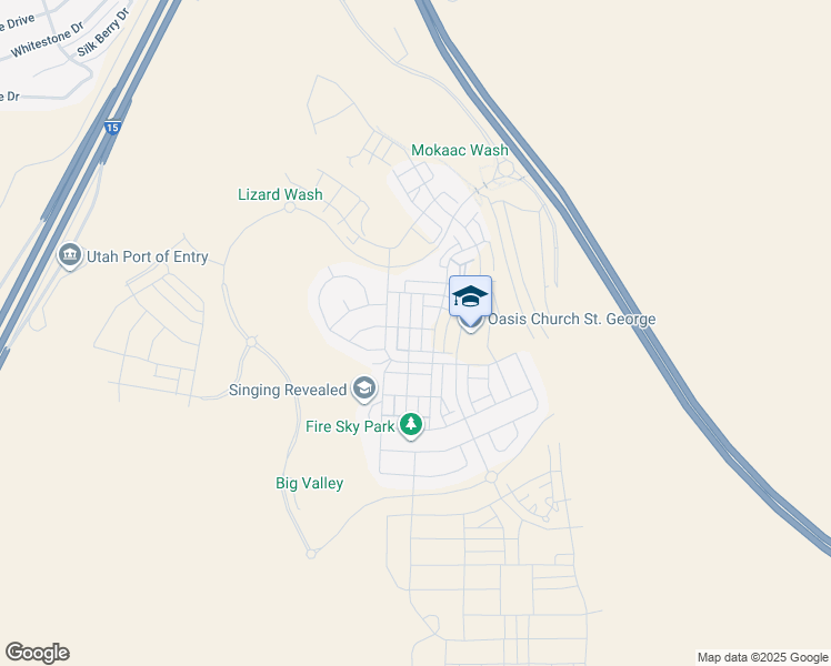 map of restaurants, bars, coffee shops, grocery stores, and more near 5677 South Adobe Sun Drive in St. George