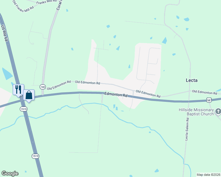 map of restaurants, bars, coffee shops, grocery stores, and more near Edmonton Road in Glasgow