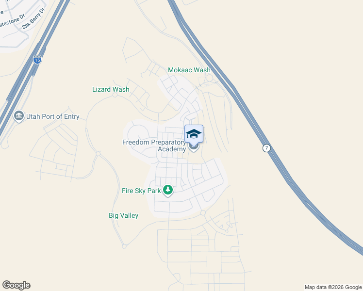 map of restaurants, bars, coffee shops, grocery stores, and more near 5651 South Garnet Drive in St. George