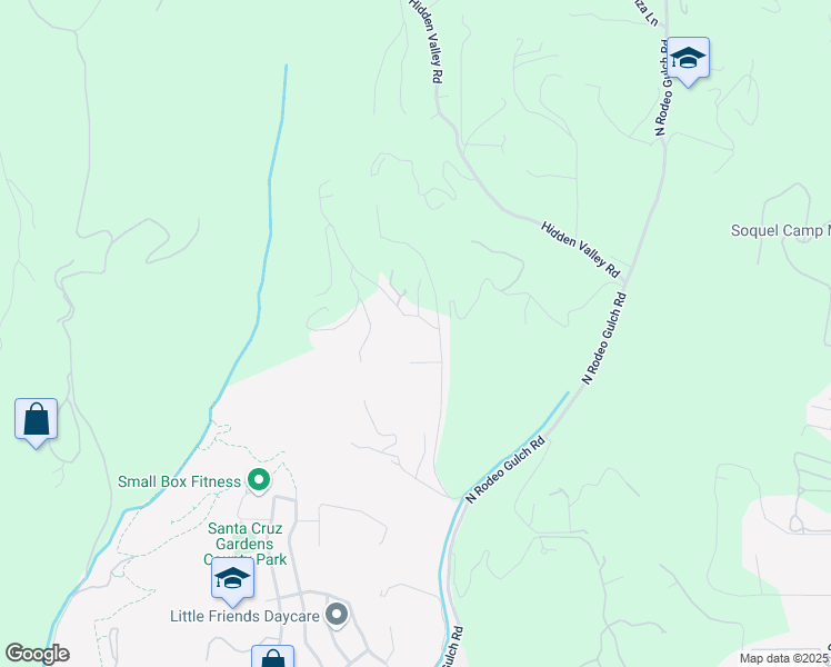 map of restaurants, bars, coffee shops, grocery stores, and more near 495 Amigo Road in Soquel