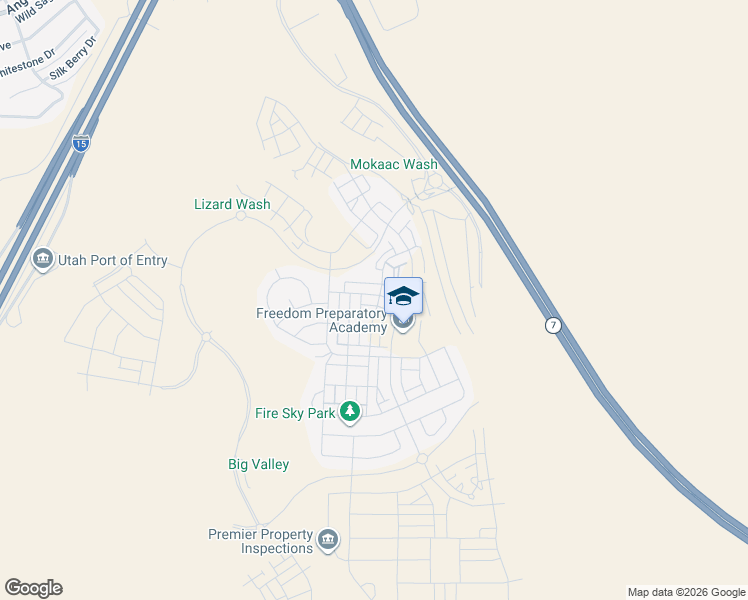map of restaurants, bars, coffee shops, grocery stores, and more near 729 West Claystone Drive in St. George