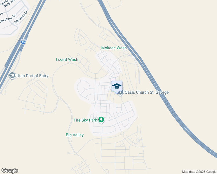 map of restaurants, bars, coffee shops, grocery stores, and more near 729 West Claystone Drive in St. George