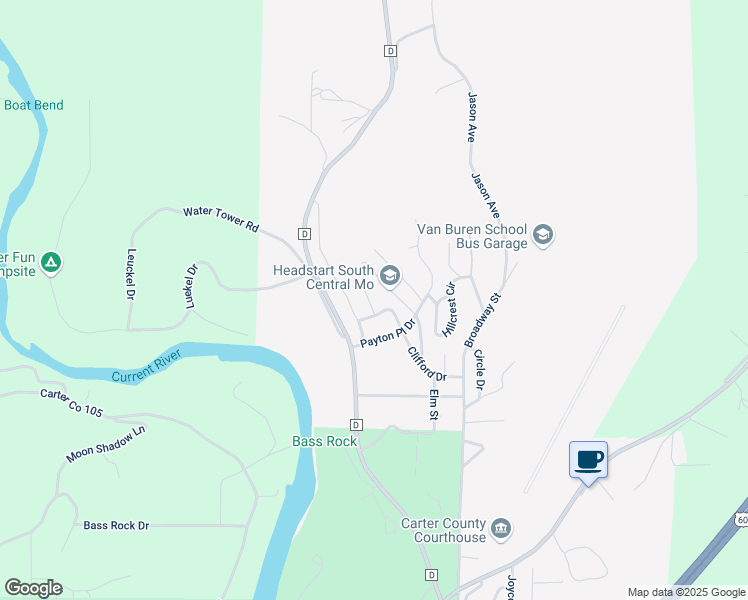 map of restaurants, bars, coffee shops, grocery stores, and more near 1810 Winston Drive in Van Buren