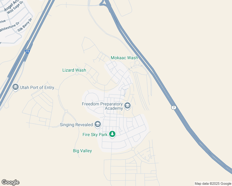 map of restaurants, bars, coffee shops, grocery stores, and more near 734 West Sunfire Lane in St. George