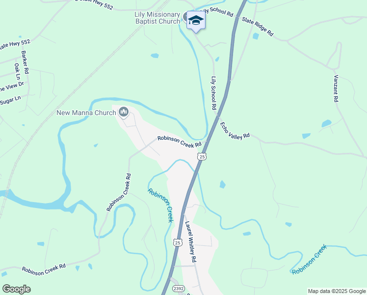 map of restaurants, bars, coffee shops, grocery stores, and more near 117 Robinson Creek Road in Lily