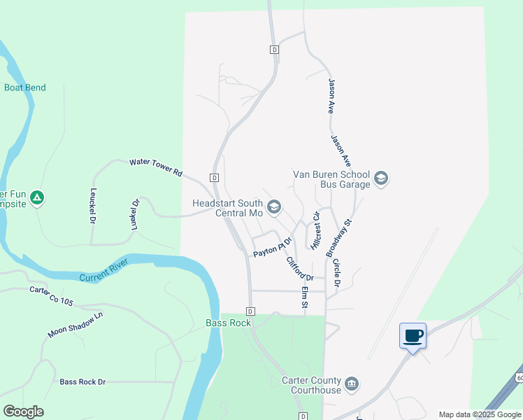 map of restaurants, bars, coffee shops, grocery stores, and more near 1810 Winston Drive in Van Buren