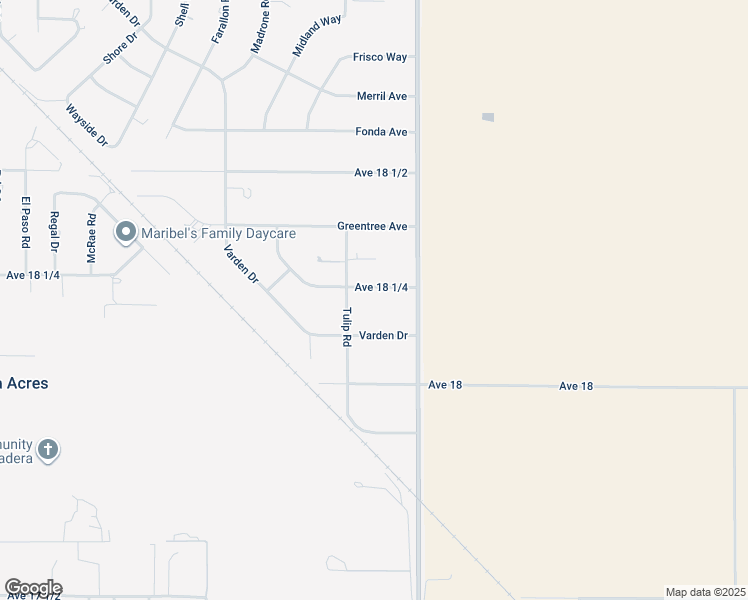 map of restaurants, bars, coffee shops, grocery stores, and more near 26898 Avenue 18 in Madera
