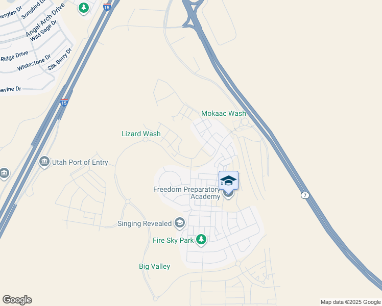 map of restaurants, bars, coffee shops, grocery stores, and more near 820 West Akoya Pearl Street in St. George