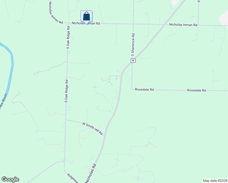 map of restaurants, bars, coffee shops, grocery stores, and more near 1195 South Nicholas Road in Nixa