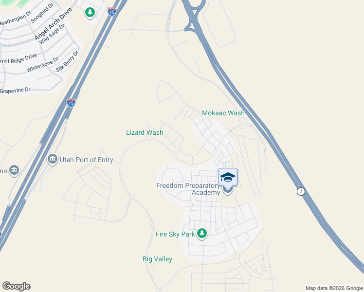 map of restaurants, bars, coffee shops, grocery stores, and more near Pearl Vista Drive in St. George