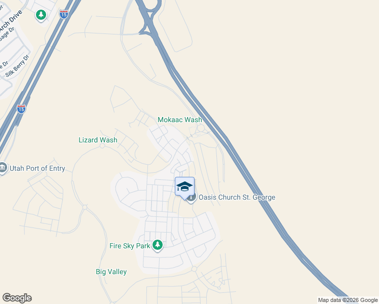 map of restaurants, bars, coffee shops, grocery stores, and more near Southern Parkway in St. George