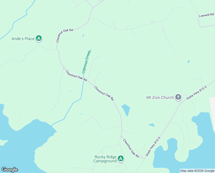 map of restaurants, bars, coffee shops, grocery stores, and more near 2113 Chestnut Oak Cemetery Road in Kuttawa