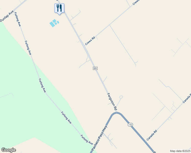 map of restaurants, bars, coffee shops, grocery stores, and more near 2736 Ferguson Road in Gilroy