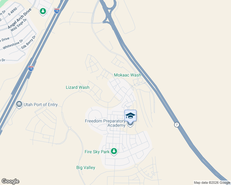 map of restaurants, bars, coffee shops, grocery stores, and more near 5466 South Persian Lane in St. George