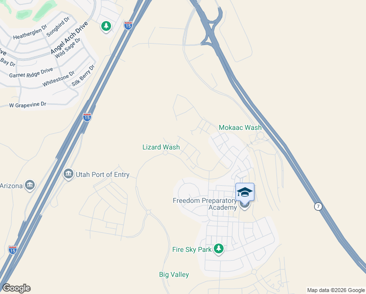 map of restaurants, bars, coffee shops, grocery stores, and more near 5436 Lula Bay Ln in St. George