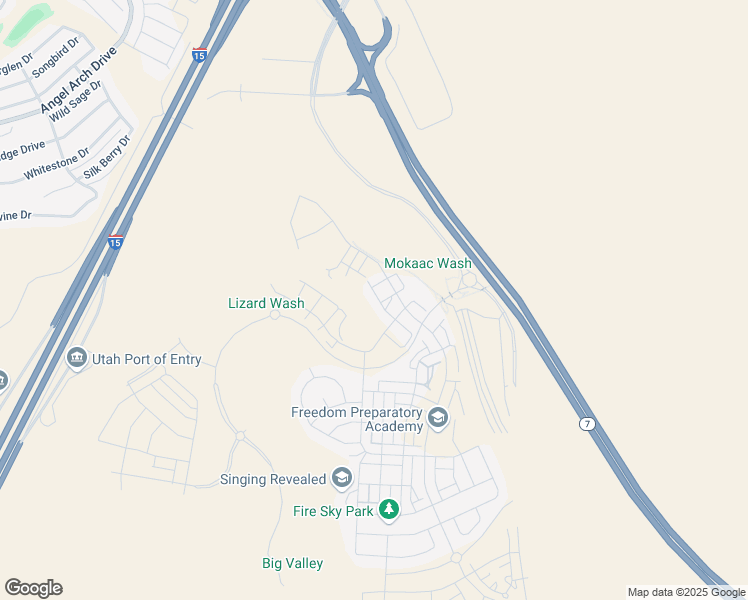 map of restaurants, bars, coffee shops, grocery stores, and more near 5420 South Persian Lane in St. George