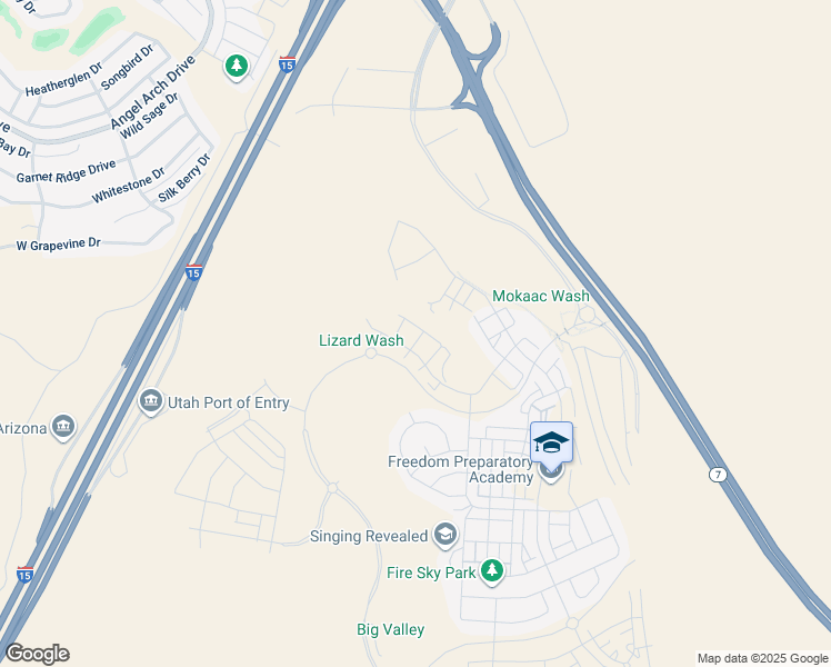 map of restaurants, bars, coffee shops, grocery stores, and more near 5424 Lula Bay Ln in St. George