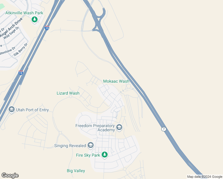 map of restaurants, bars, coffee shops, grocery stores, and more near 5399 South Cerulean Lane in St. George