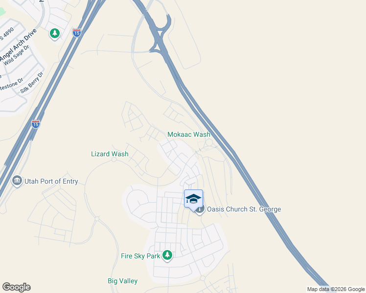 map of restaurants, bars, coffee shops, grocery stores, and more near 5399 South Cerulean Lane in St. George