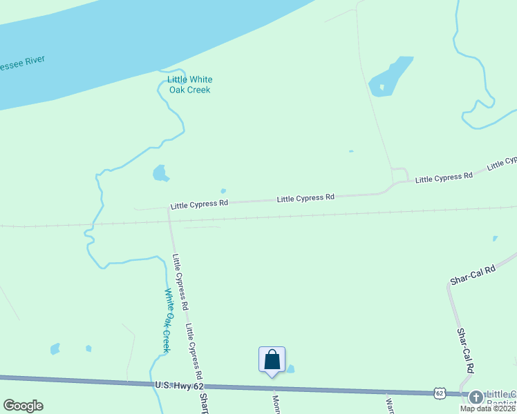map of restaurants, bars, coffee shops, grocery stores, and more near 1983-2533 Little Cypress Road in Calvert City